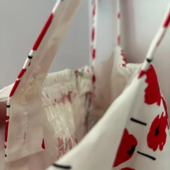 Vintage R&K Originals Red Poppy Flower Built in Bra Fit and Flare Sundress 10 - Picture 11 of 15